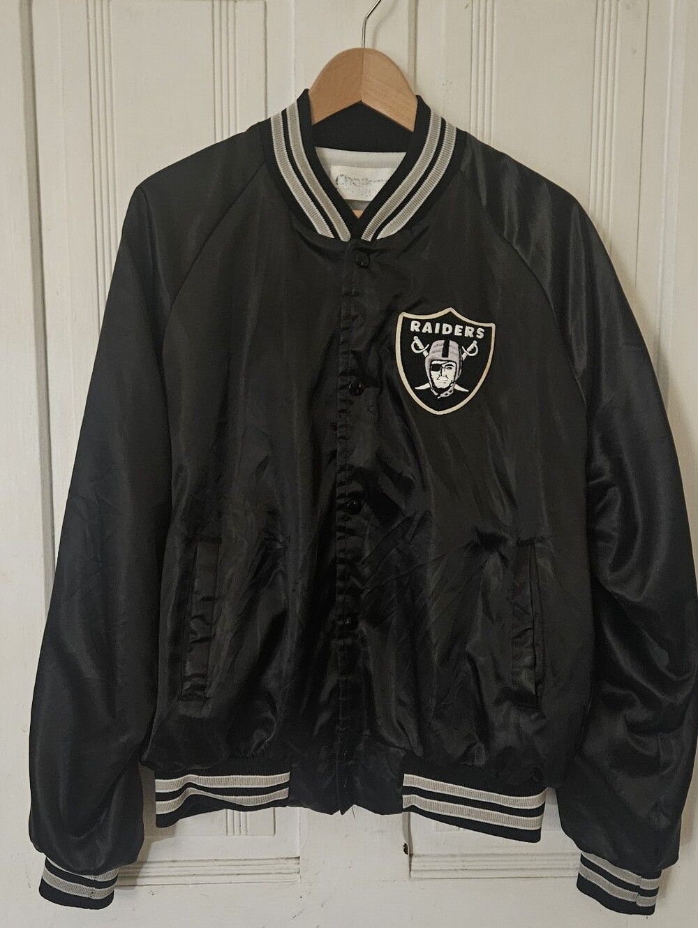 Vintage 80s Raiders Satin Bomber Jacket